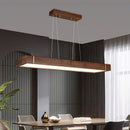 Lustre led modernes design bois foncé pour décoration intérieure