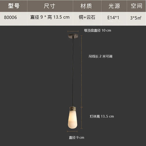 suspension créative en marbre et jade pour intérieur - vue 9 sur 9