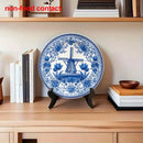 Assiette murale 20 cm porcelaine motif moulin vintage