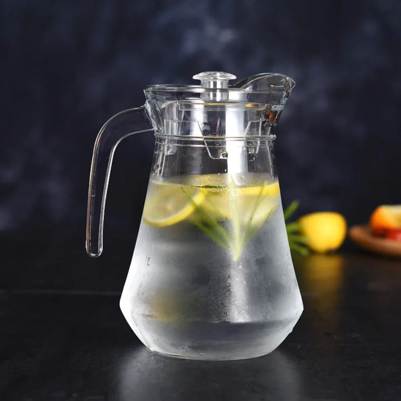 Carafe eau acrylique grande capacite resistante chaleur couvercle