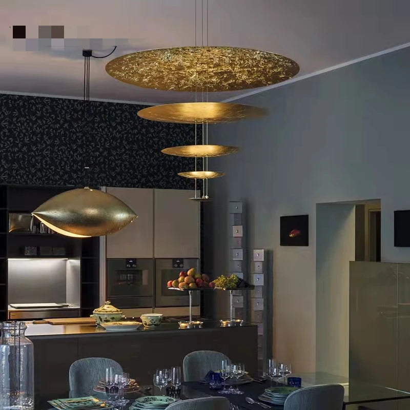 suspension lumineuse ronde luxe fil réglable scintillant