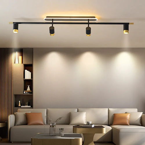 Lustre noir Led moderne intérieur