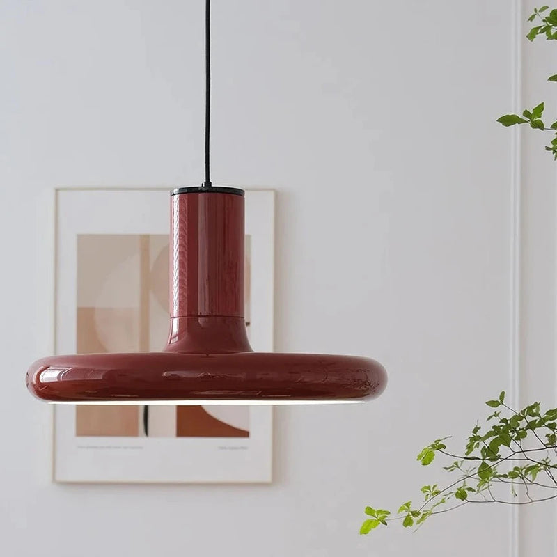 Suspension soucoupe volante rouge ovni nordique Vintage