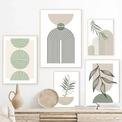 décoration murale abstraite boho géométrique en toile moderne