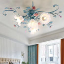 plafonnier led romantique style pastoral avec fleurs et herbe