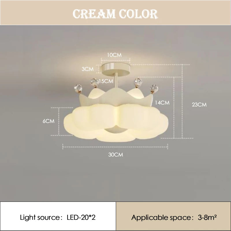 plafonnier romantique en forme de nuage pour chambre d'enfant - vue 10 sur 12