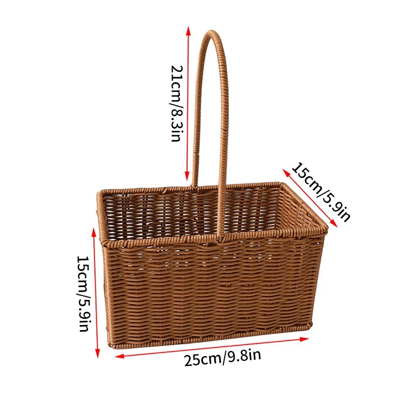 panier de pique-nique en osier pour rangement et courses - vue 22 sur 22