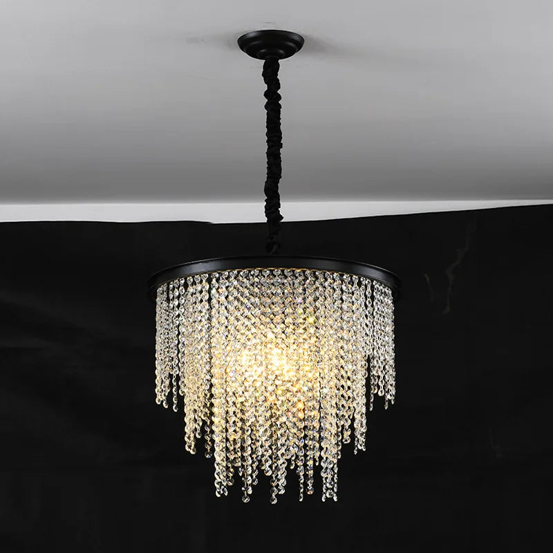 lustre moderne en cristal avec lumière suspendue élégante pour décoration intérieure - vue 5 sur 10