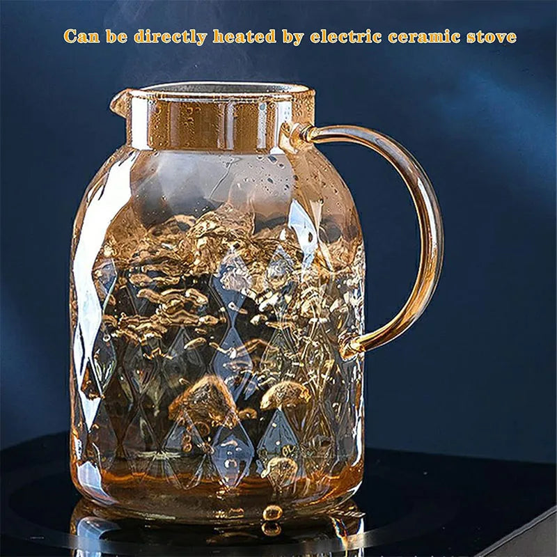 Pichet carafe verre borosilicate 1800 ml style vintage