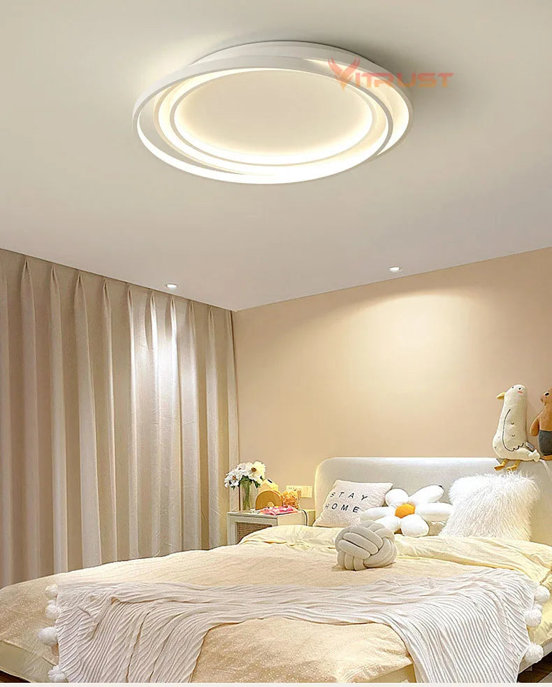 Plafonnier LED nordique lampe noir blanc chambre salle à manger cuisine plafond moderne à LEDs lampe Plafonnier LED étude Ailse - vue 7 sur 12