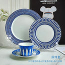 Assiette européenne motifs sceau décor thé dim sum