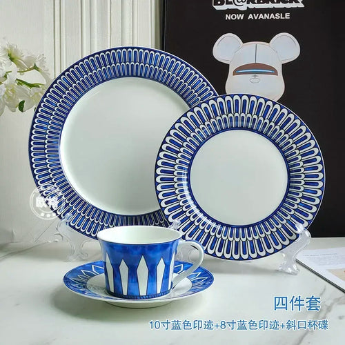 Assiette européenne motifs sceau décor thé dim sum