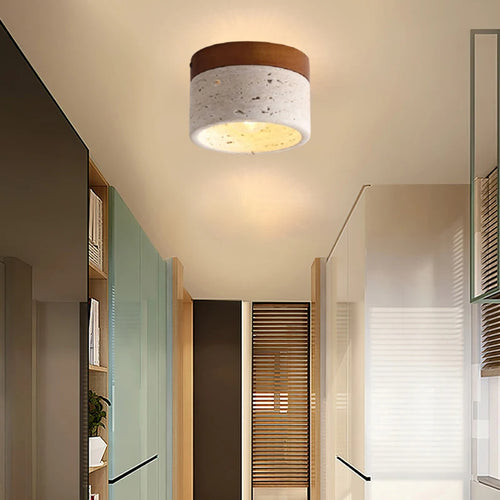 plafonnier minimaliste en marbre et bois pour