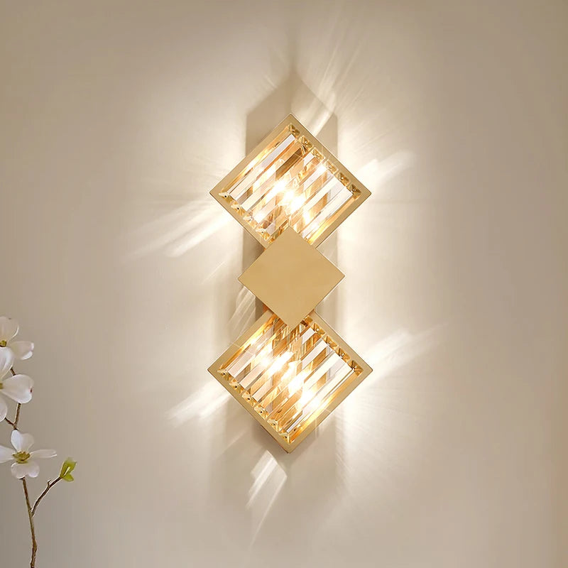 FKL moderne cristal applique salon TV fond mur chambre chevet allée décoration lumière luxe applique - vue 3 sur 11