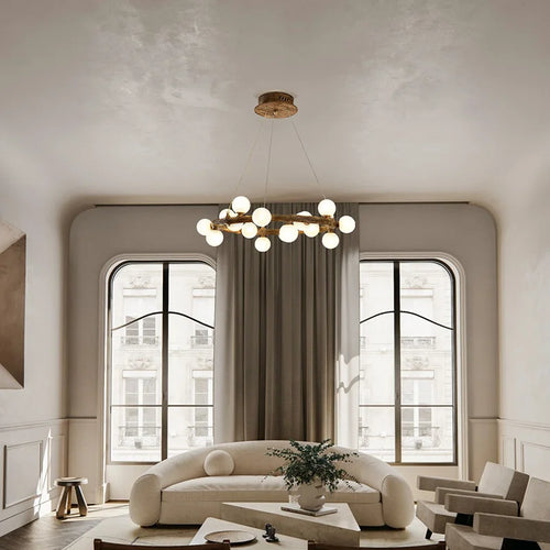 lustre de style wabi-sabi en bois artificiel pour intérieur - vue 3 sur 9