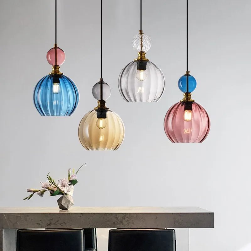 Suspension en verre LED nordique