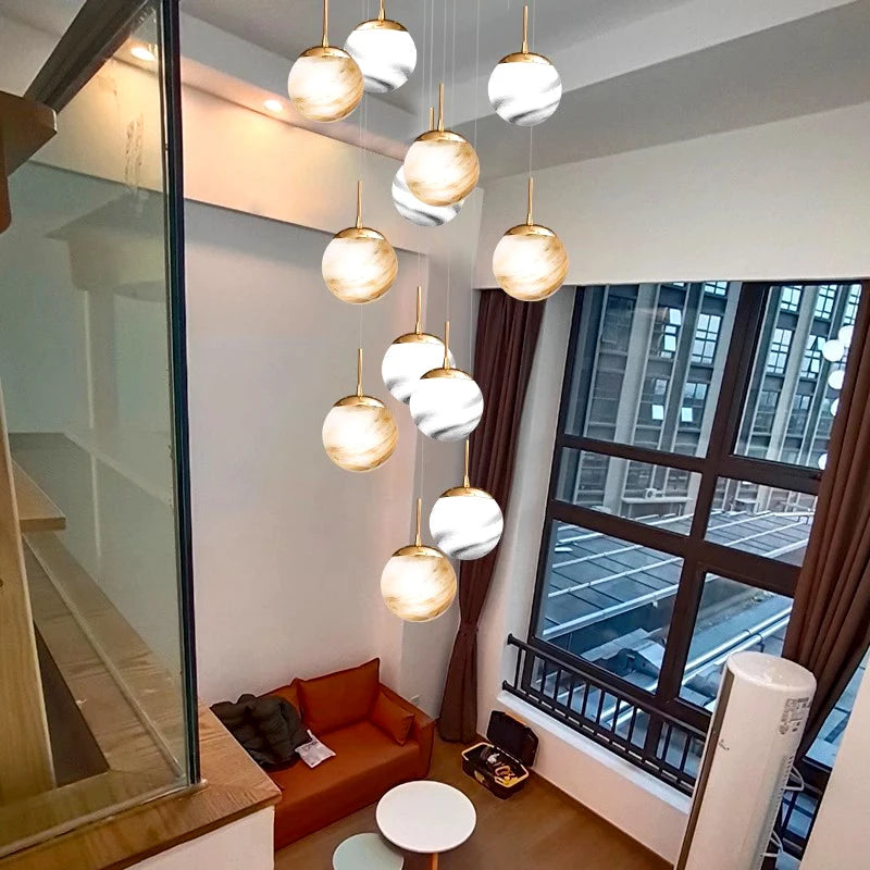 Lustre d'escalier moderne éclairage intérieur plafonnier pour salon éclairage intérieur - vue 4 sur 6