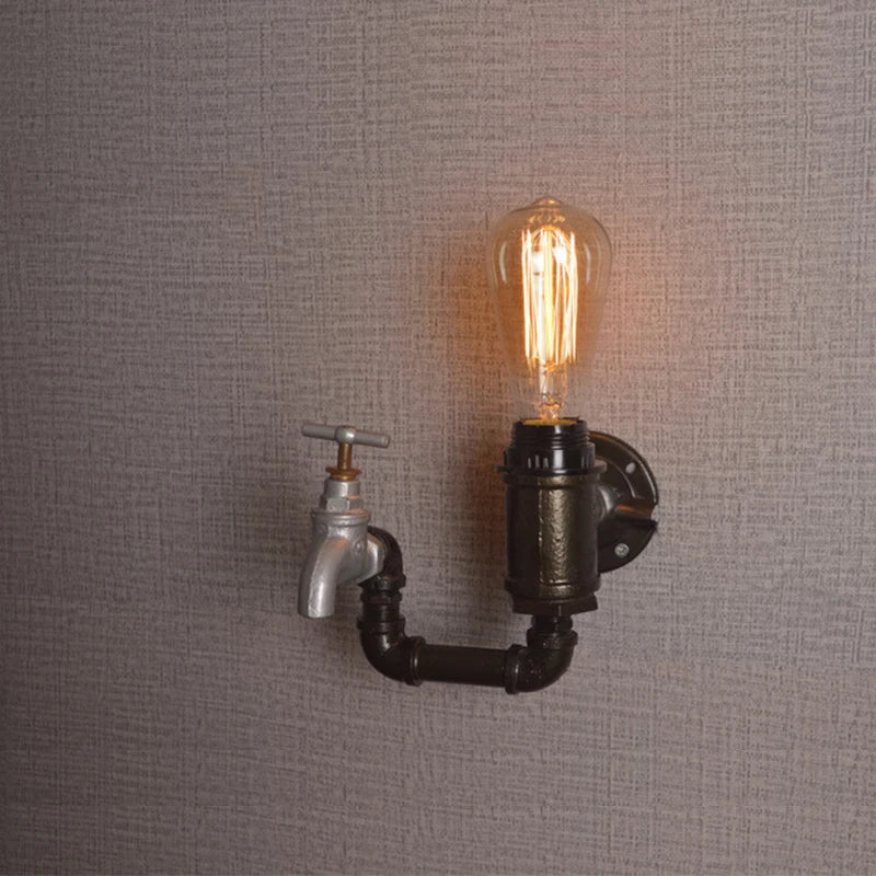 applique murale industrielle vintage en fer pour loft bar restaurant - vue 6 sur 10
