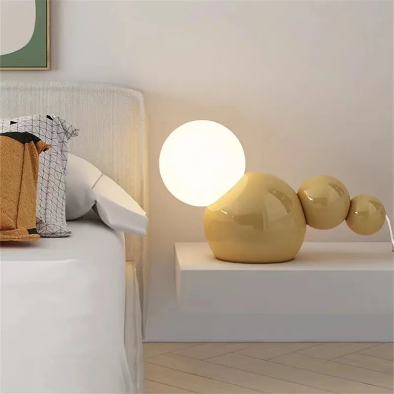 lampe de chevet ronde en verre pour décoration intérieure - vue 4 sur 8