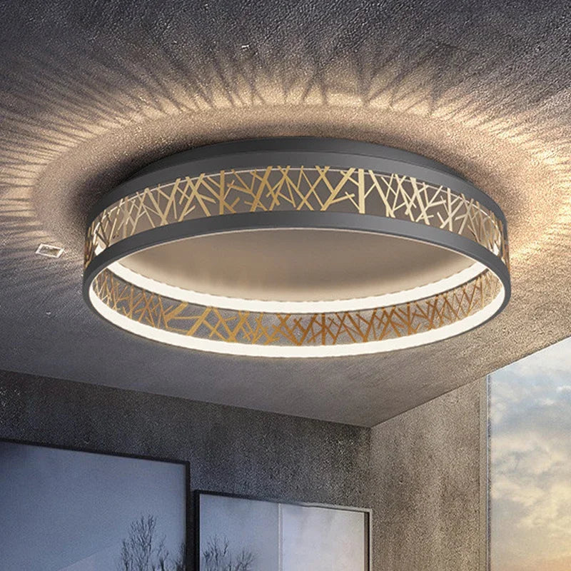 Plafonnier d'anneau modernes pour salon salle d'étude chambre décor à la maison lustres à intensité variable éclairage intérieur - vue 2 sur 14