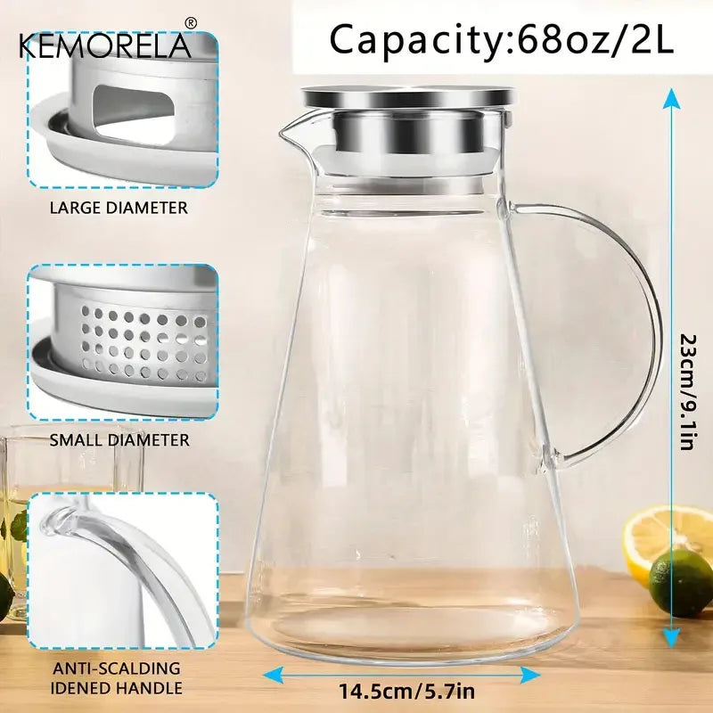 Lot 2 bouteilles isothermes verre borosilicate 2l