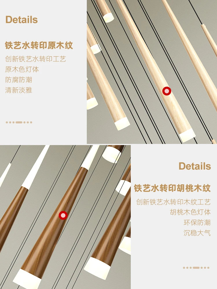suspension led moderne pour escalier duplex nordique - vue 5 sur 12