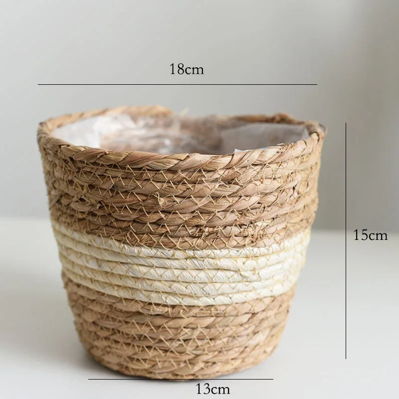 panier en paille pour plantes d'intérieur et d'extérieur - vue 20 sur 28