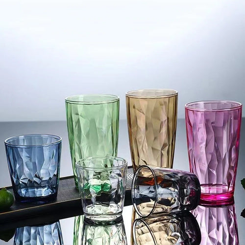 Verres incassables acrylique style texture reutilisables fete maison