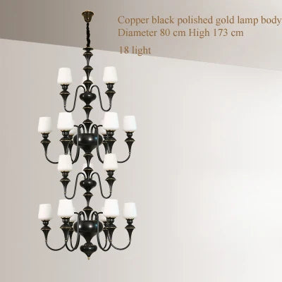 lustre en cuivre avec abat jour en verre élégant et moderne - vue 7 sur 22