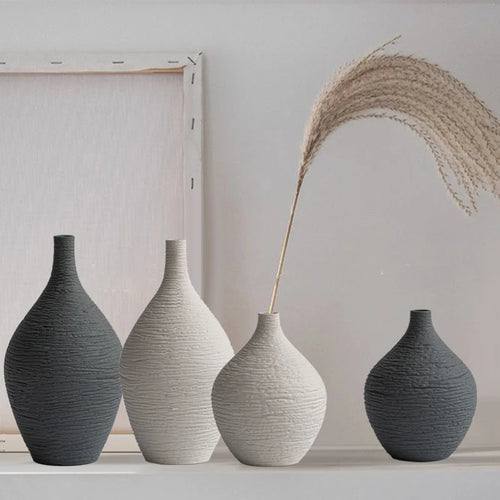 vase décoratif en céramique pot de fleurs nordique pour intérieur et bureau - vue 3 sur 10