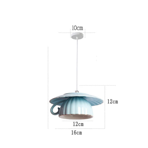 suspension moderne en céramique led théière pour cuisine