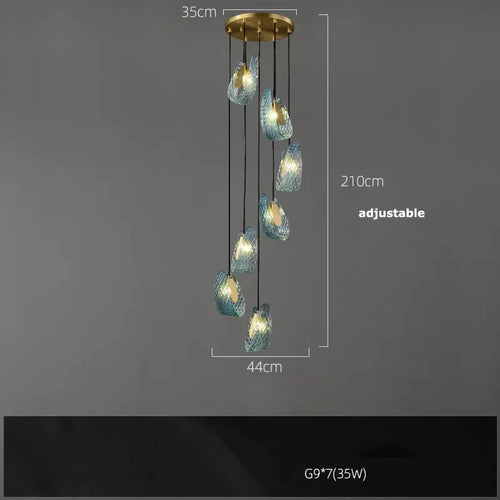 lustre en verre cristal LED pour un éclairage élégant