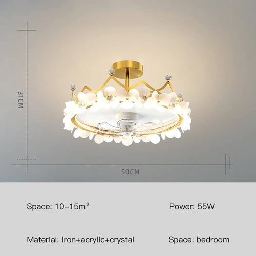 ventilateur de plafond led moderne avec télécommande et éclairage décoratif - vue 10 sur 10