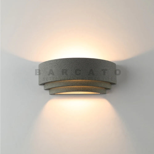 IP65 LED étanche applique murale ciment moderne 110V 220V LED Villa terrasse jardin réverbère rond lune fond porche lampes