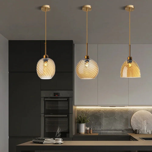 suspension led moderne design boule de verre pour restaurant bar