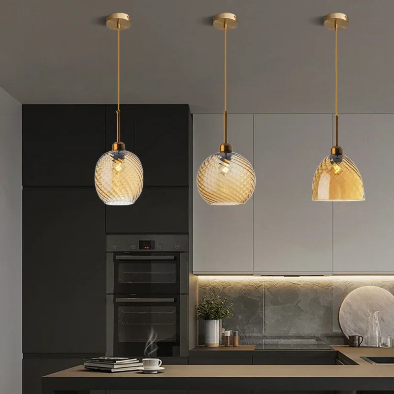 suspension led moderne design boule de verre pour restaurant bar - vue 7 sur 23