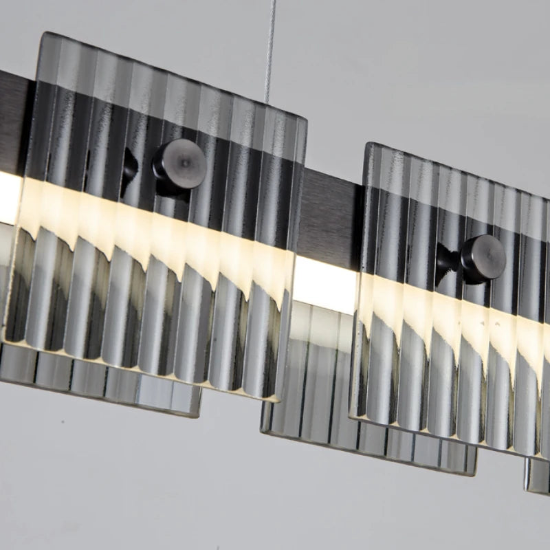 suspension moderne en acier inoxydable avec éclairage led élégant - vue 6 sur 9