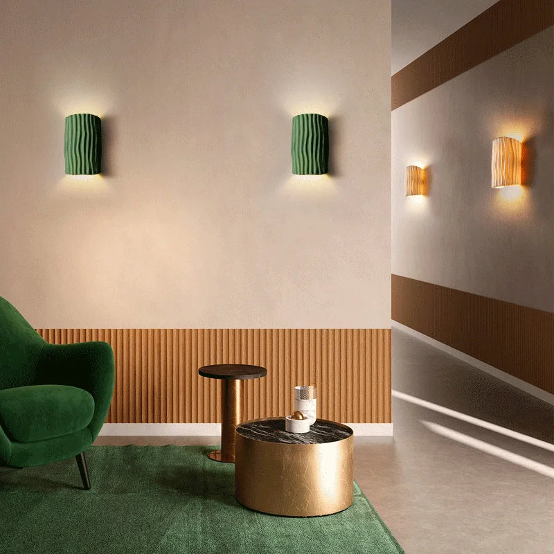lampe d'ambiance artistique grille nordique en résine led rétro - vue 4 sur 10