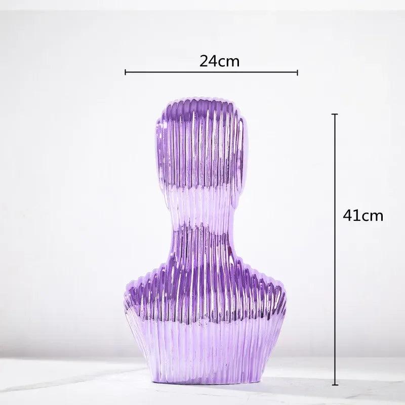 sculpture en verre abstraite avec rayures décoratives pour décoration intérieure - vue 12 sur 15