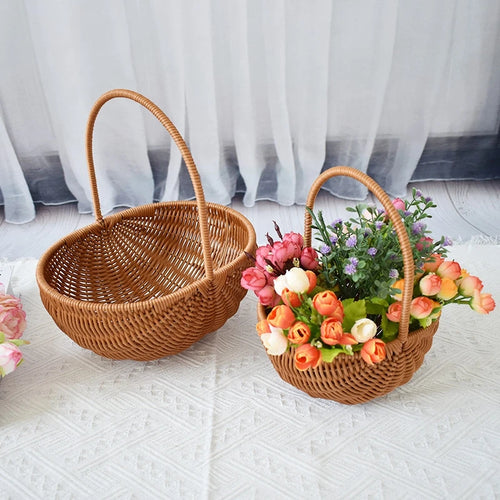 panier de rangement tissé à la main pour jardin et pique-nique - vue 4 sur 27