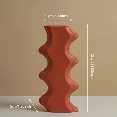 vase en céramique géométrique nordique pour fleurs séchées décoration maison - vue 11 sur 11