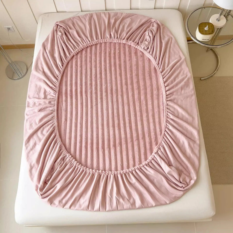 housse de matelas en velours chaud pour hiver doux et épais