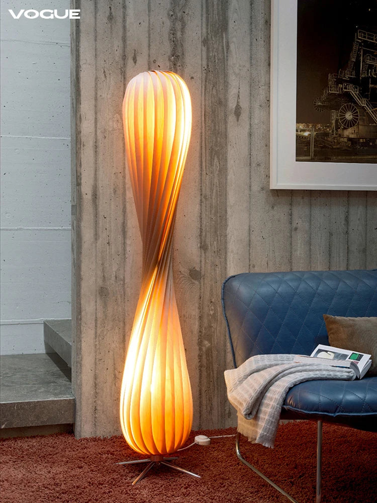 Wabi Sabi – lampadaire en bois Simple et rétro - vue 6 sur 8