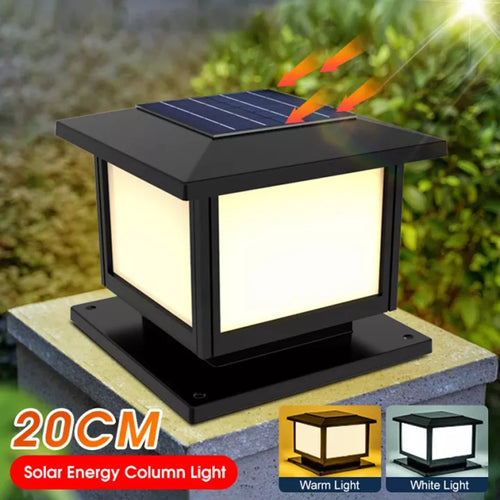 LED à alimentation solaire lumière de clôture carrée blanc chaud lampe éclairage extérieur pilier étanche IP65 lampe solaire extérieure pour jardin - vue 3 sur 14