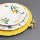 Assiette ceramique motif citron style europeen fruits desserts