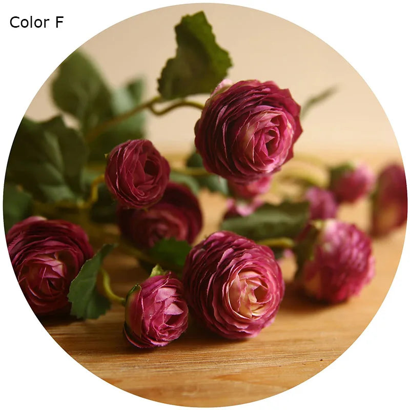 fleurs artificielles en soie roses et renoncules pour décoration de mariage - vue 13 sur 13