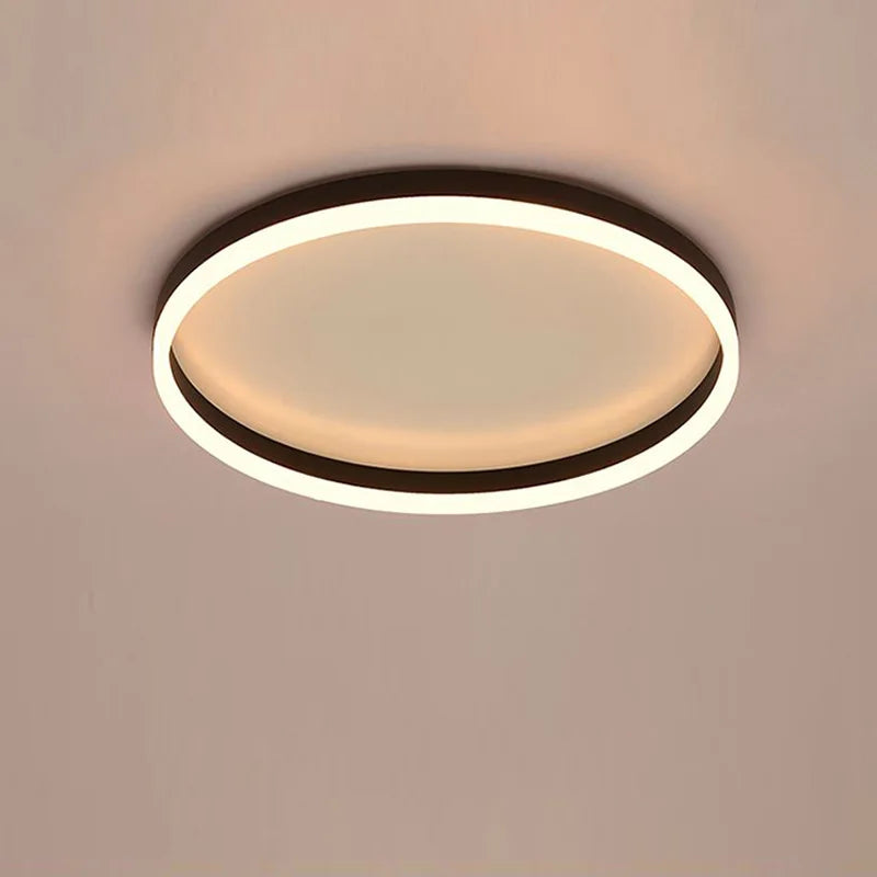 Plafonniers de cercle LED modernes pour salon intérieur luminaire de cuisine lustres de décoration de chambre à coucher en or noir lampes d'étude à gradation - vue 4 sur 13