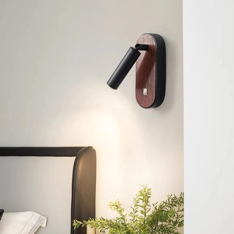 Applique murale LED nordique en grain de bois - vue 4 sur 8