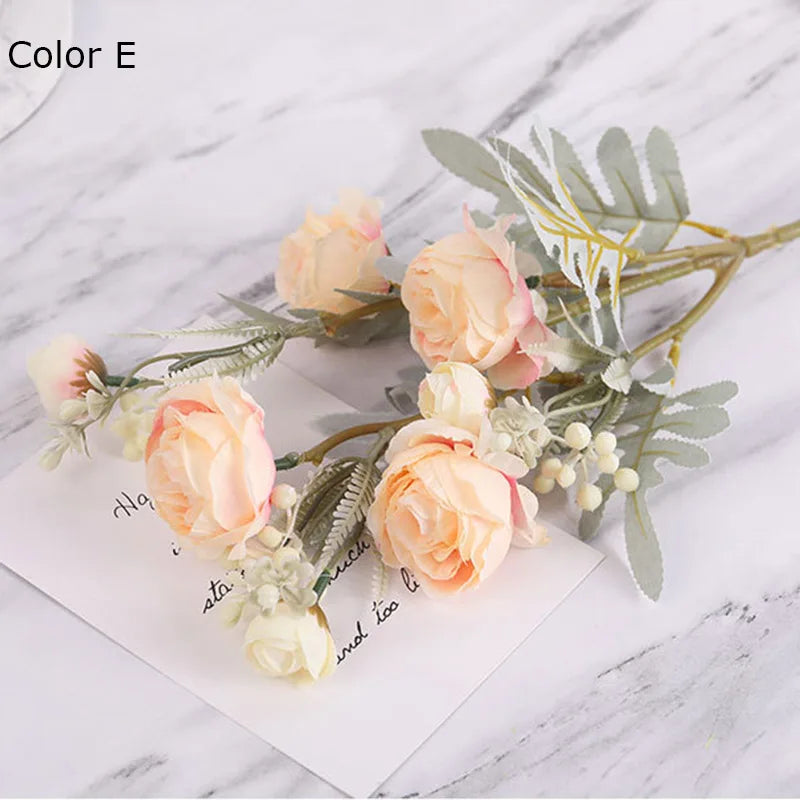 bouquet de roses artificielles en tissu pour déco mariage et maison - vue 11 sur 14