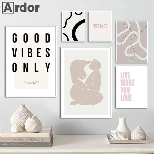 citations de motivation nordiques en typographie pour décoration murale